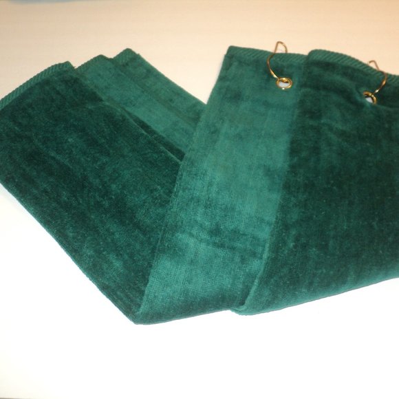 NEW Lot of 2 Luxury Velour Golf Towels Green 16 1/2" x 25 1/2" Ambience - Picture 1 of 1